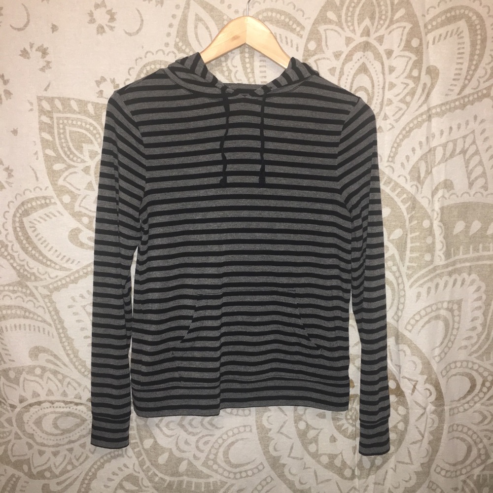 Black & Gray Stripped Hoodie